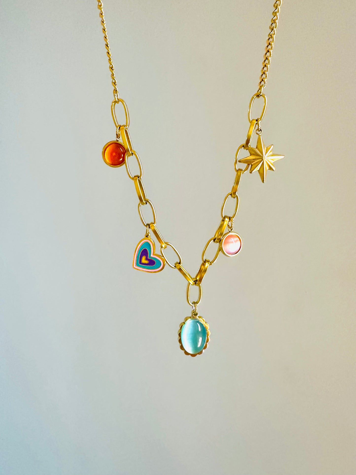 Turquoise Pendant Charm Necklace