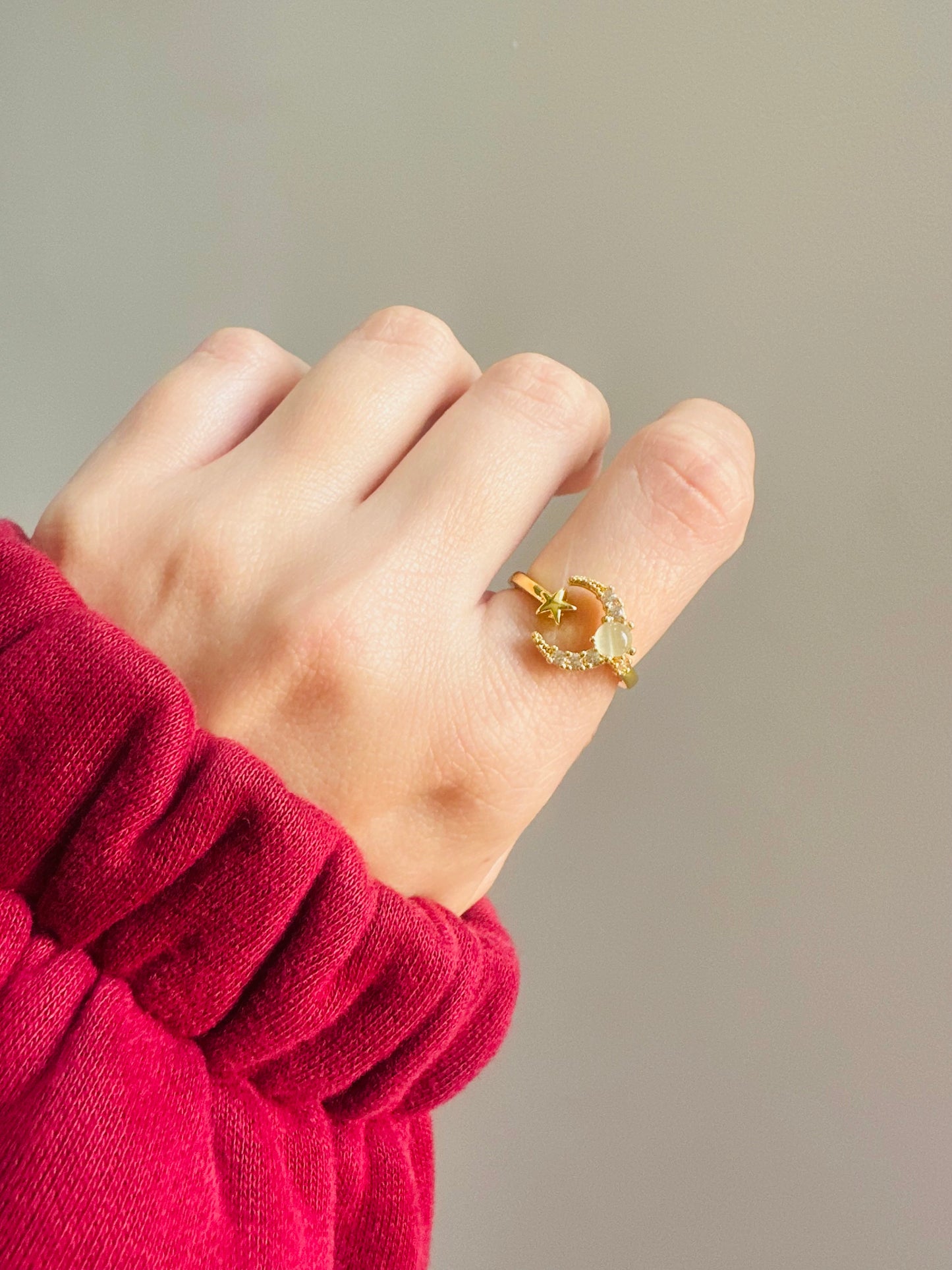 Crescent Moon Gold Plated Ring — minimal, elegant, timeless