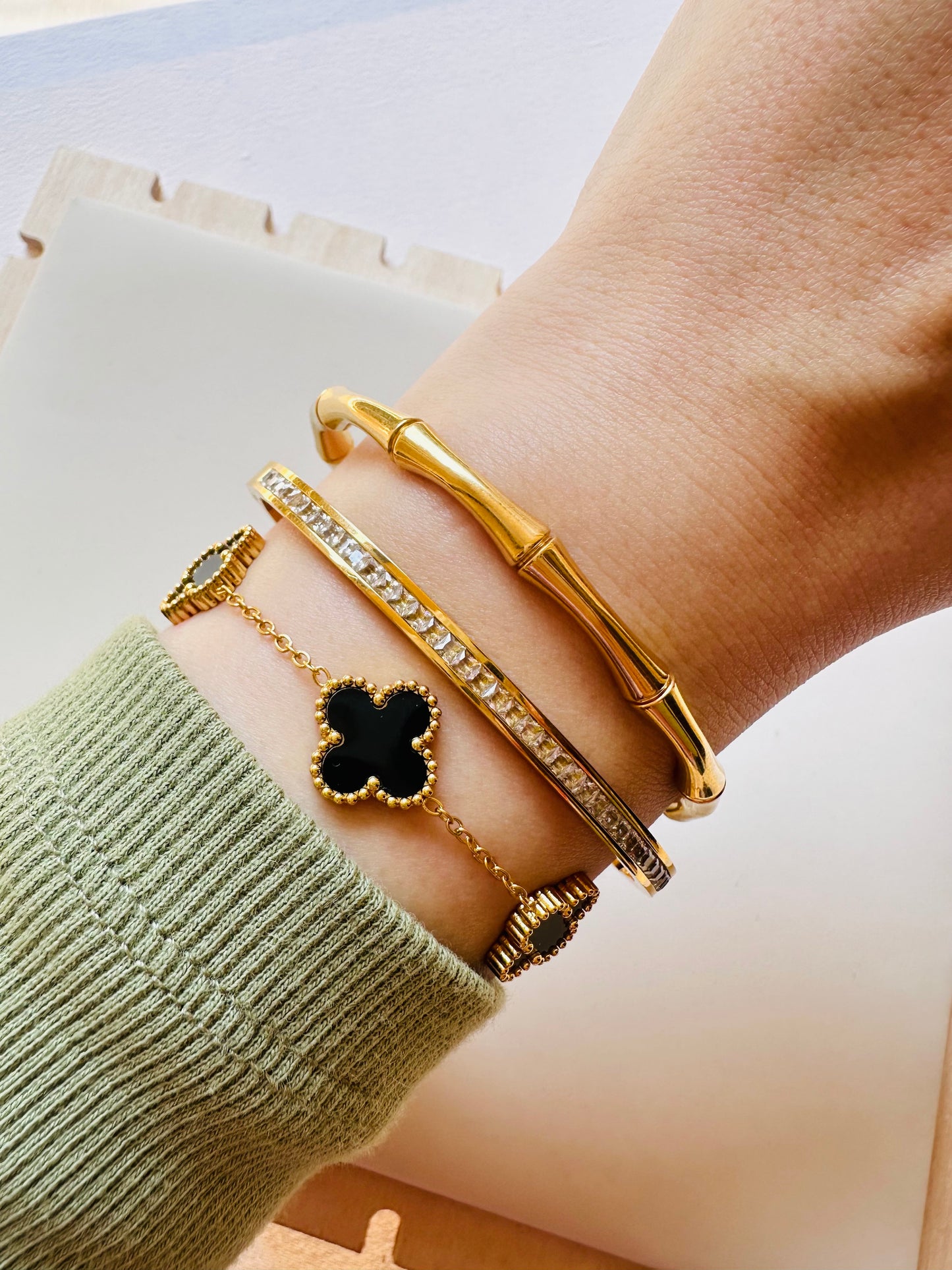 Crystal Stone Bracelet – Stainless Steel