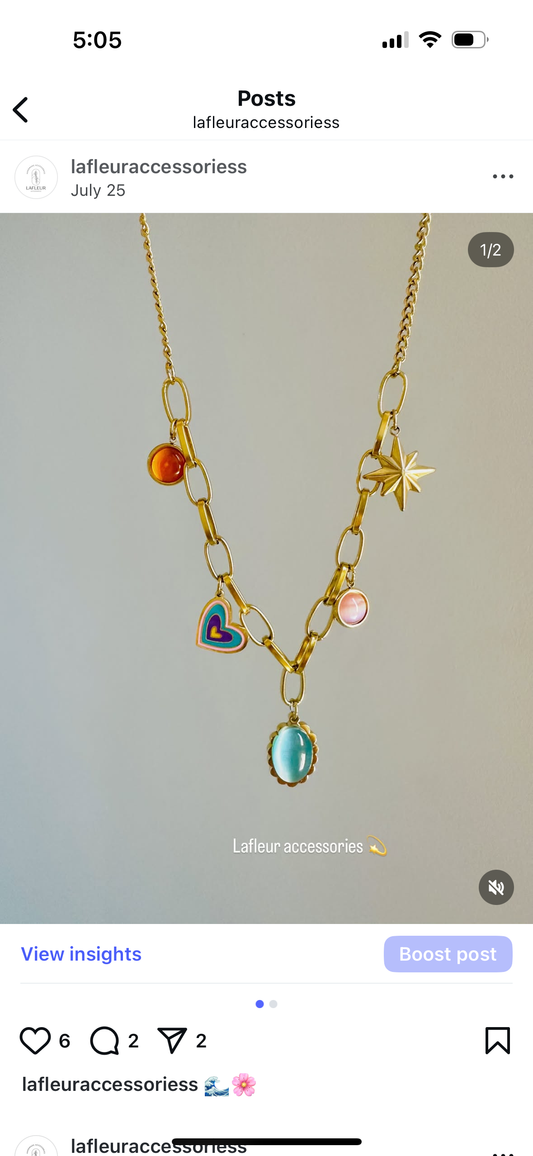 Turquoise Pendant Charm Necklace