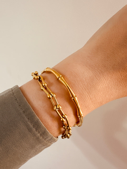 Tiffany-Style Gold Bracelet & Bangle Set