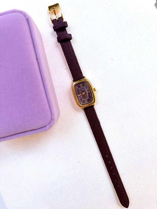 Burgundy Leather Watch