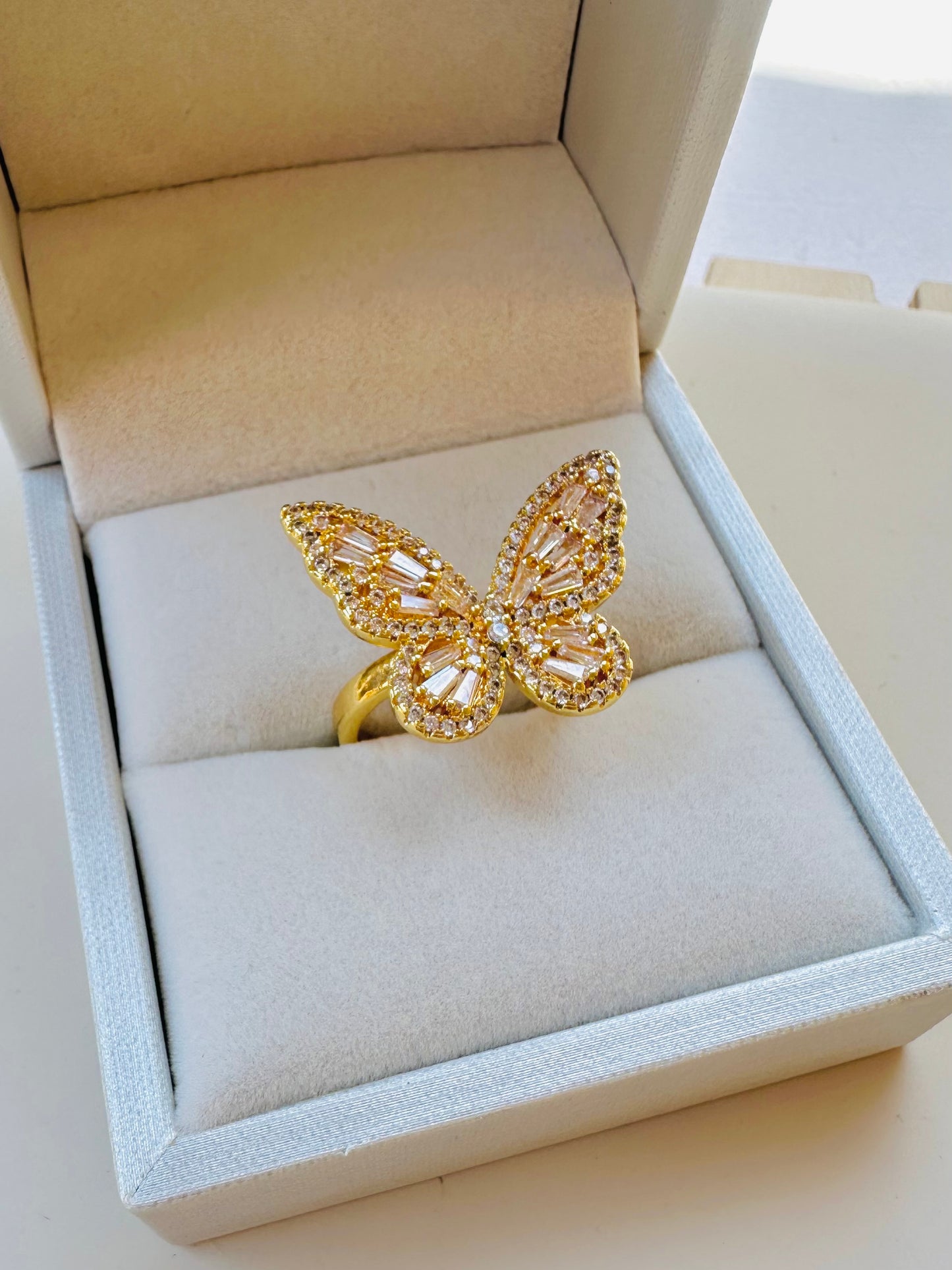 White Butterflie gold plated
