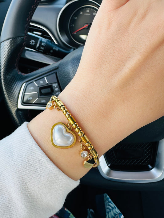 Heart Charm Bracelet – Stainless Steel