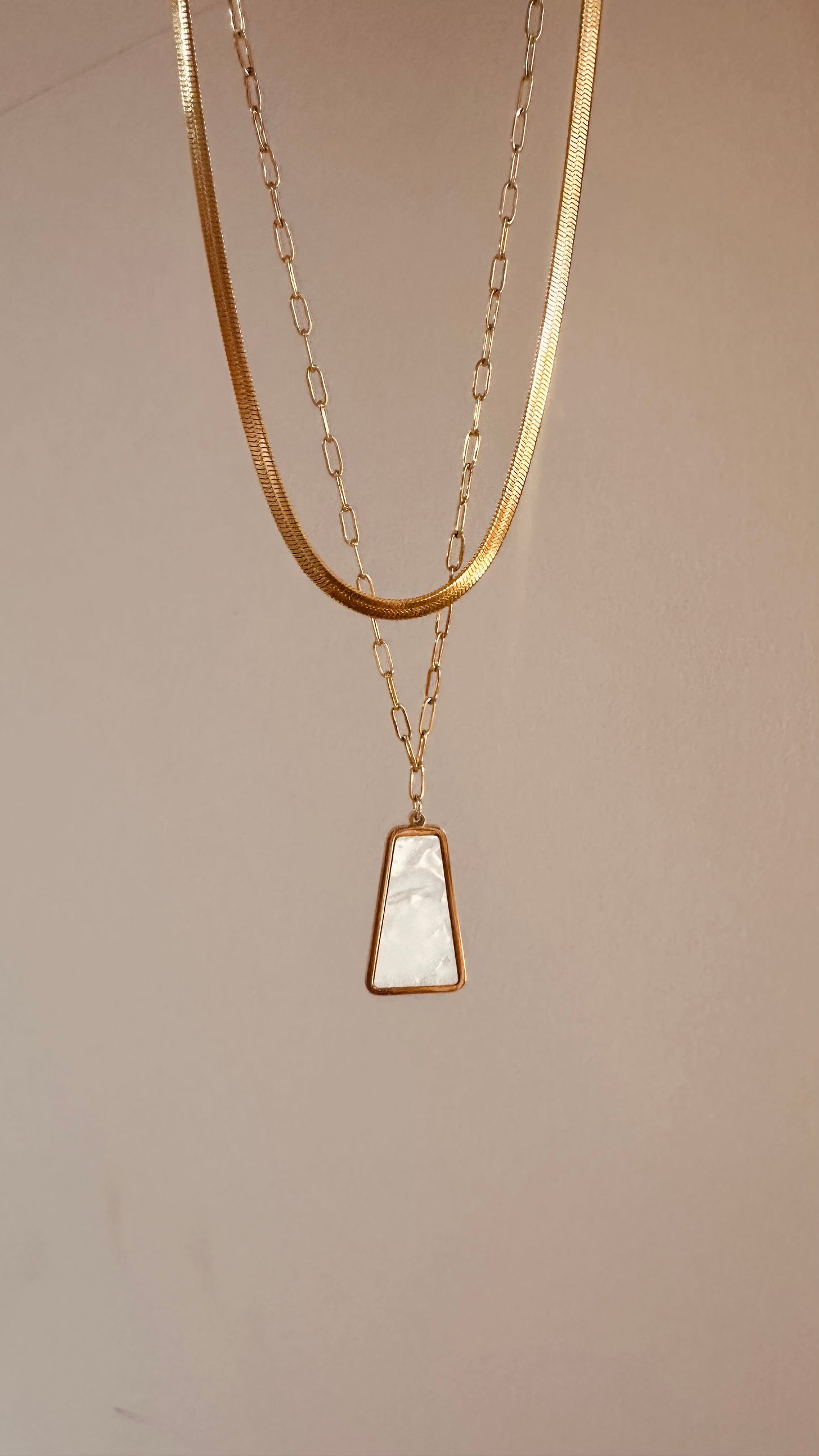 Necklace with White Stone