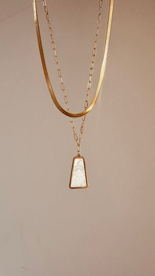 Necklace with White Stone