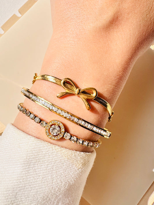 Snake Chain Bow Bracelet – Stainless Steel