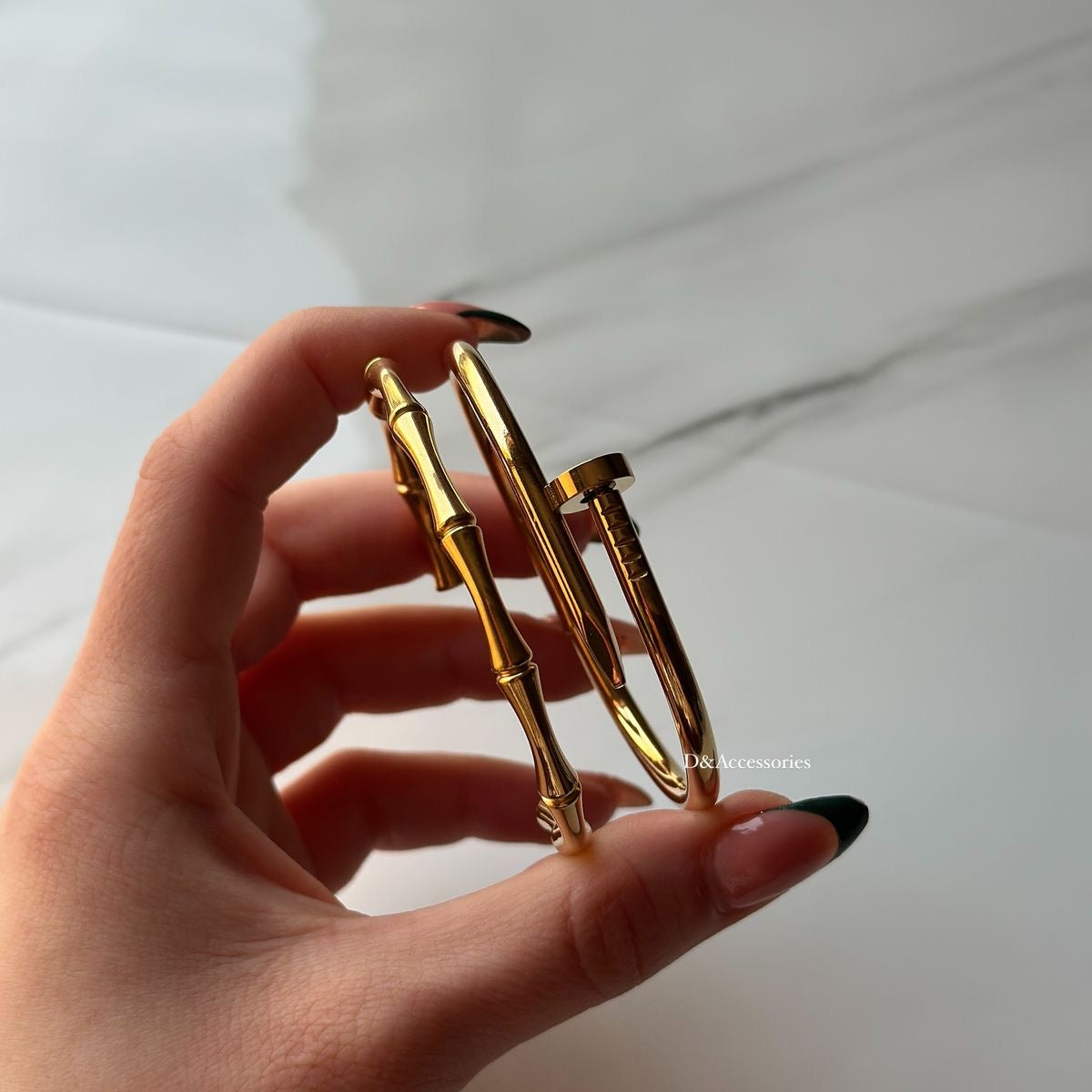 Two-Piece Bangle Set – Gold ✨