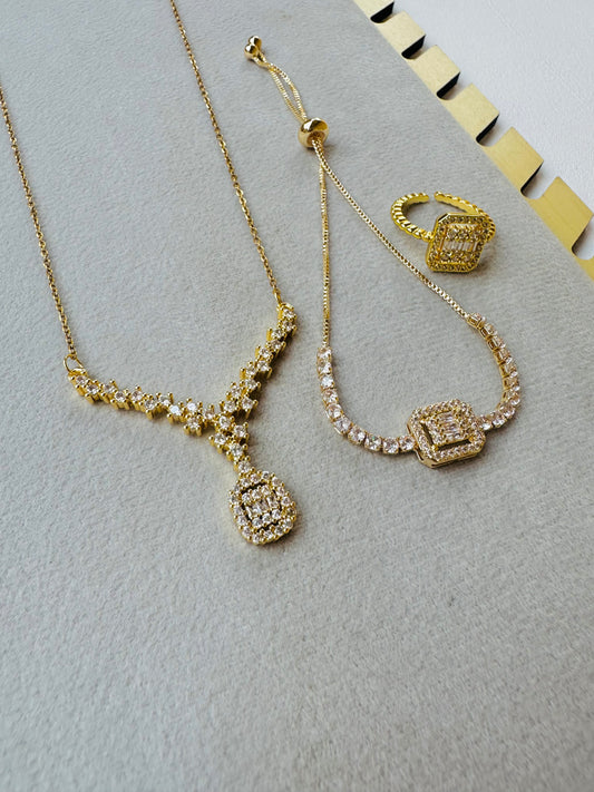 Matching Set: Necklace, Bracelet & Ring