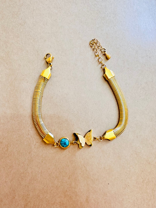 Butterfly Blue Beads Bracelet 🦋