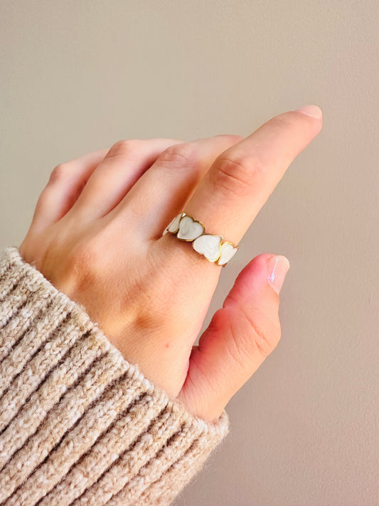 White Heart Ring