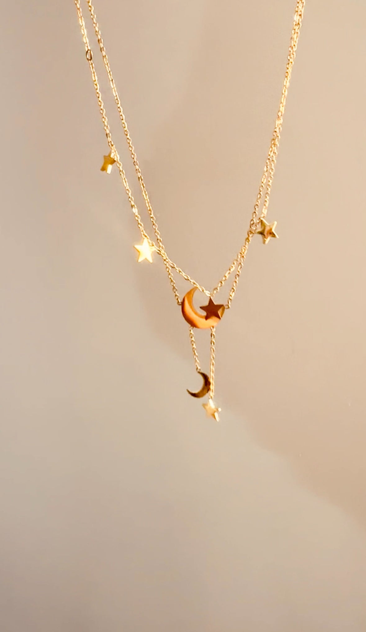 Triple Crescent & Stars Necklace