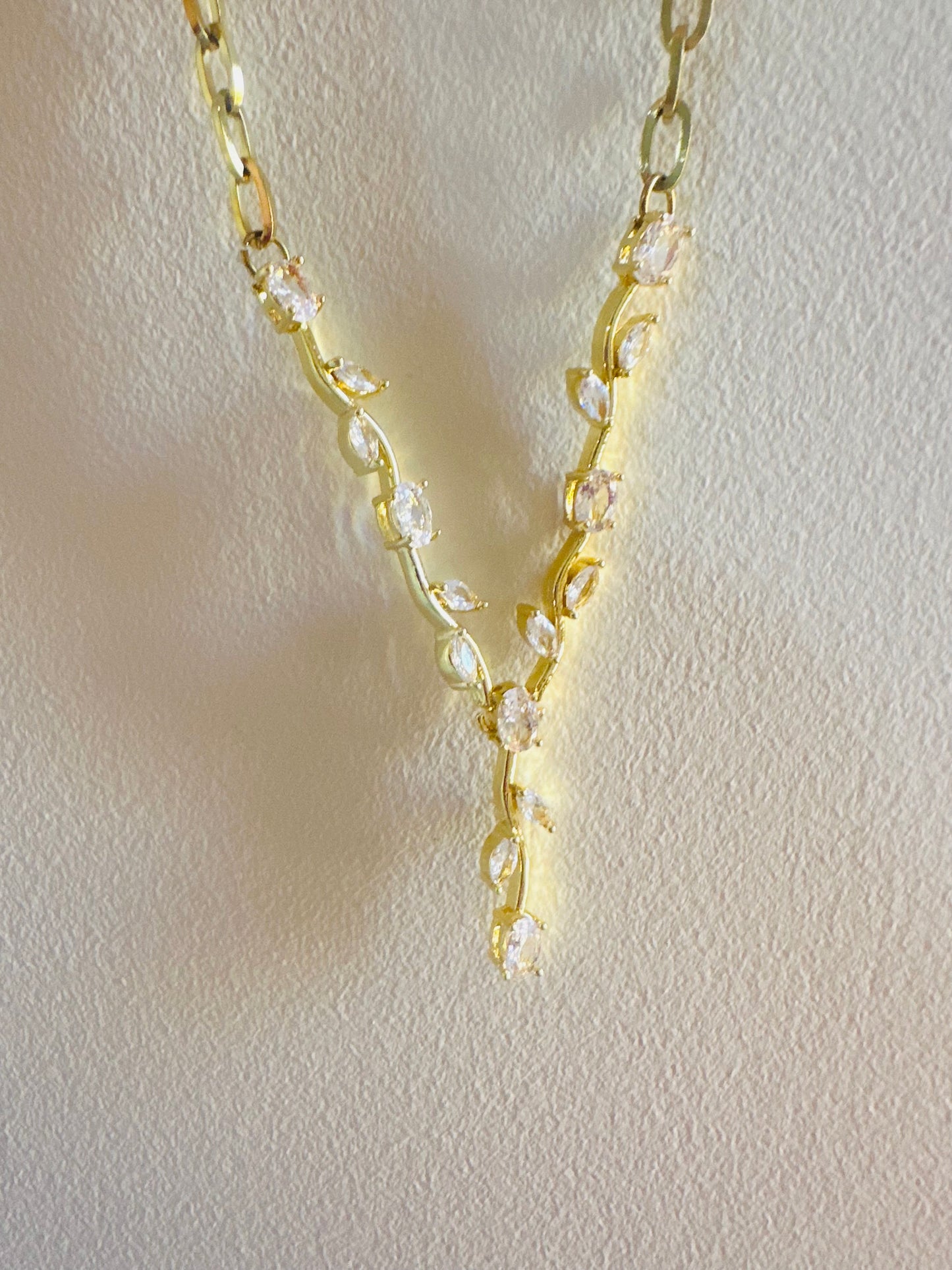 White Tulip Gold Plated Necklace