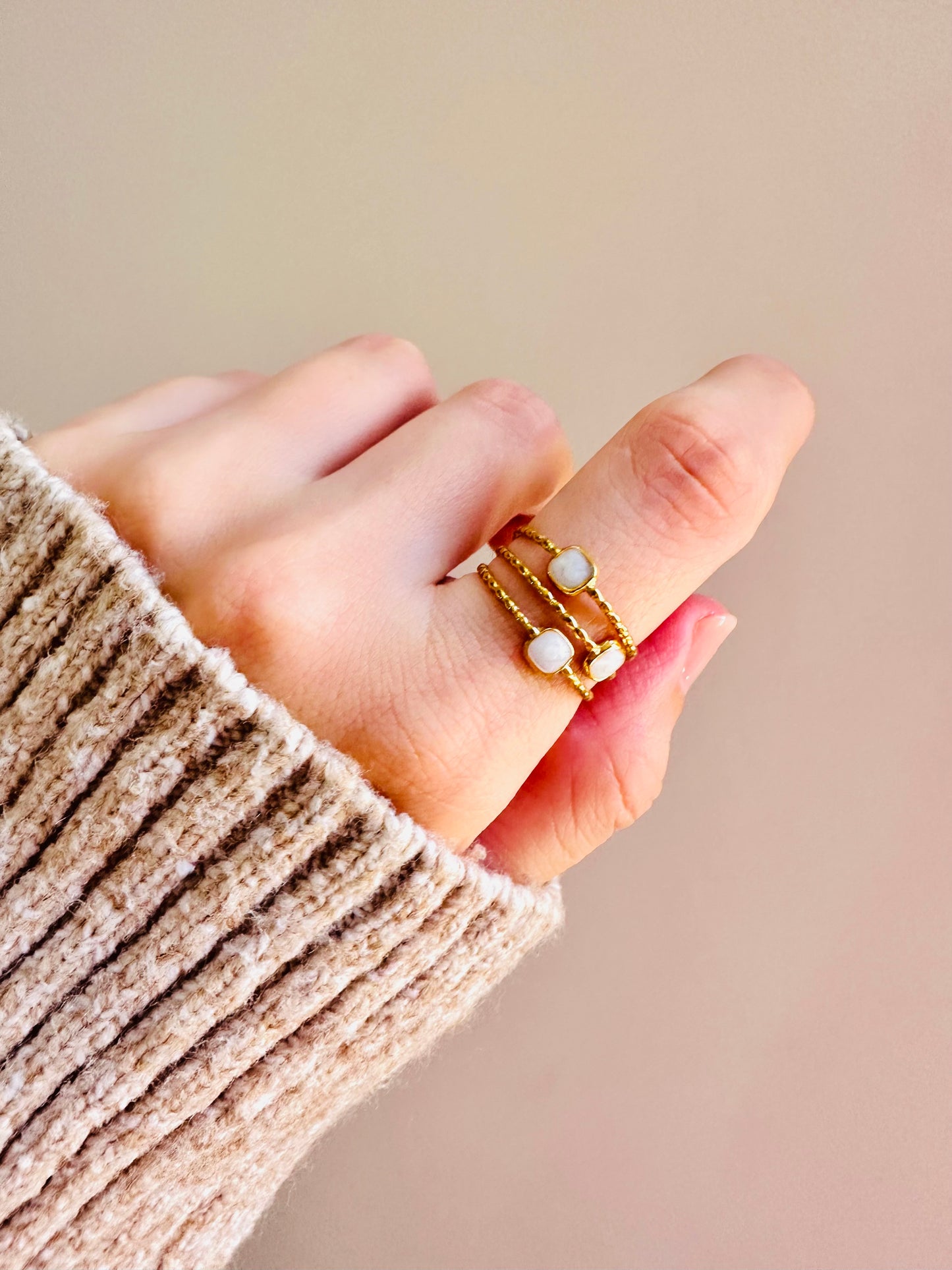 Gold White Ring