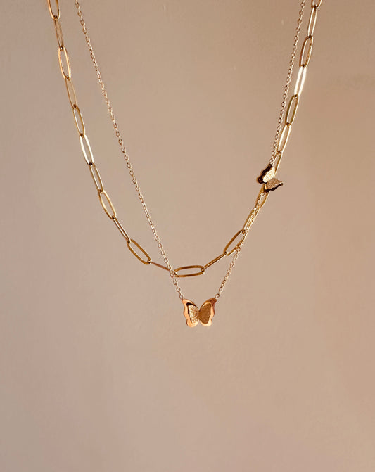 2-Piece Butterfly Necklace Set