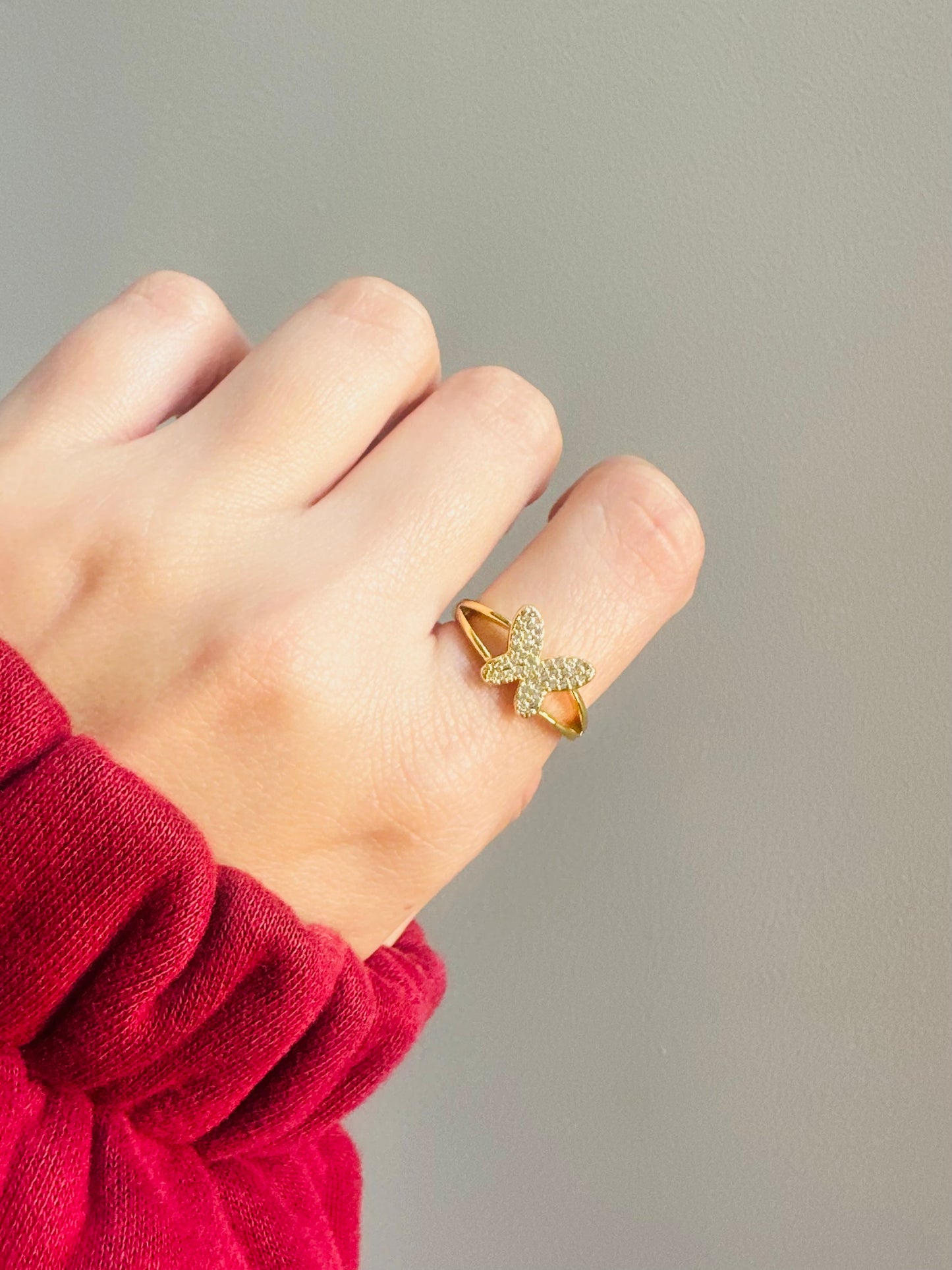 Gold Plated Butterfly Ring