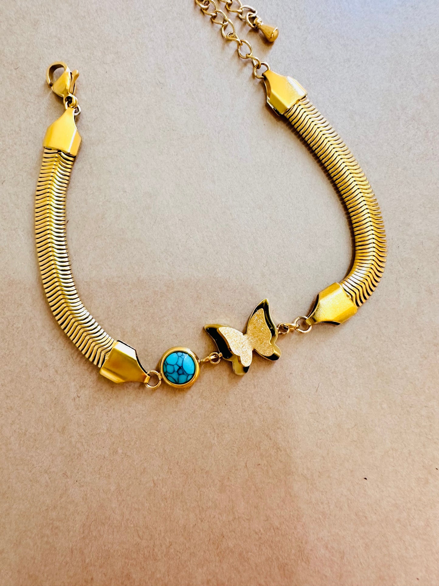 Butterfly Blue Beads Bracelet 🦋