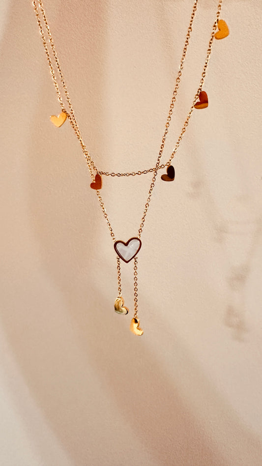 Double Heart Necklace – Stainless Steel