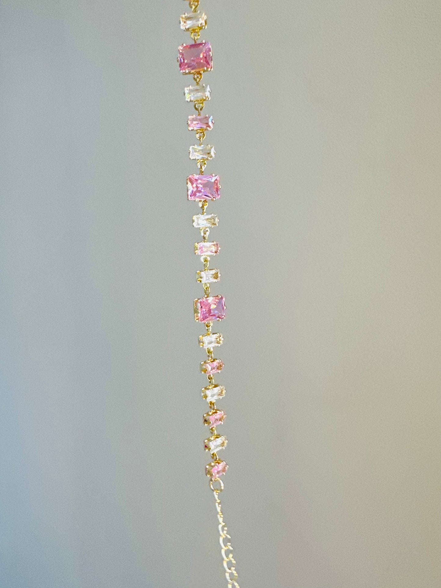 Pink Crystal Gold-Plated Bracelet