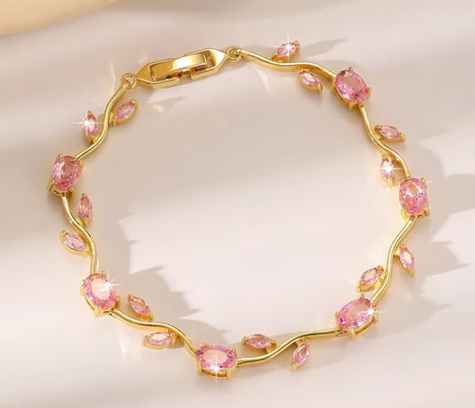Pink Tulip Gold Plated