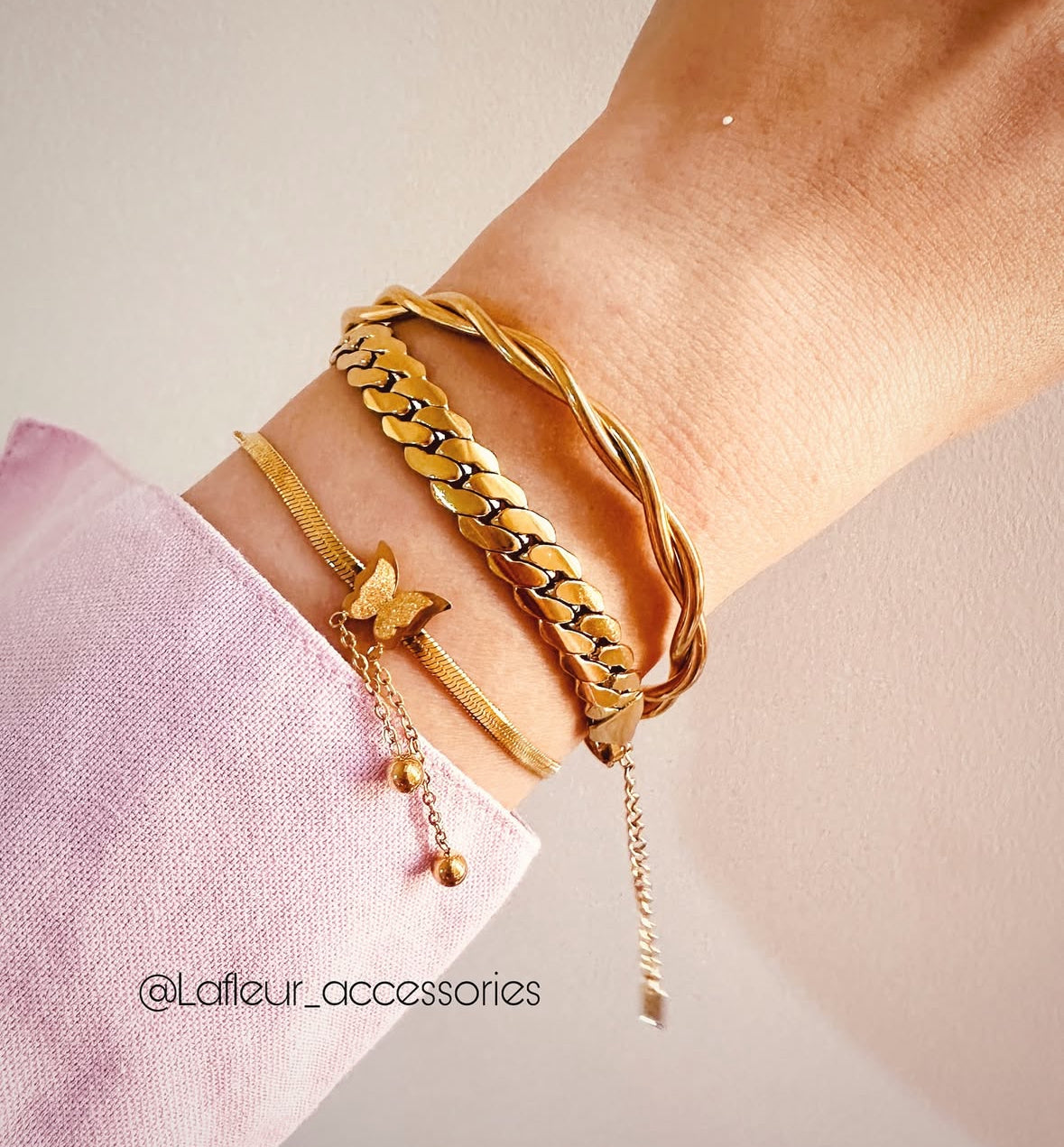 Butterfly Snake-Chain Bracelet – Stainless Steel