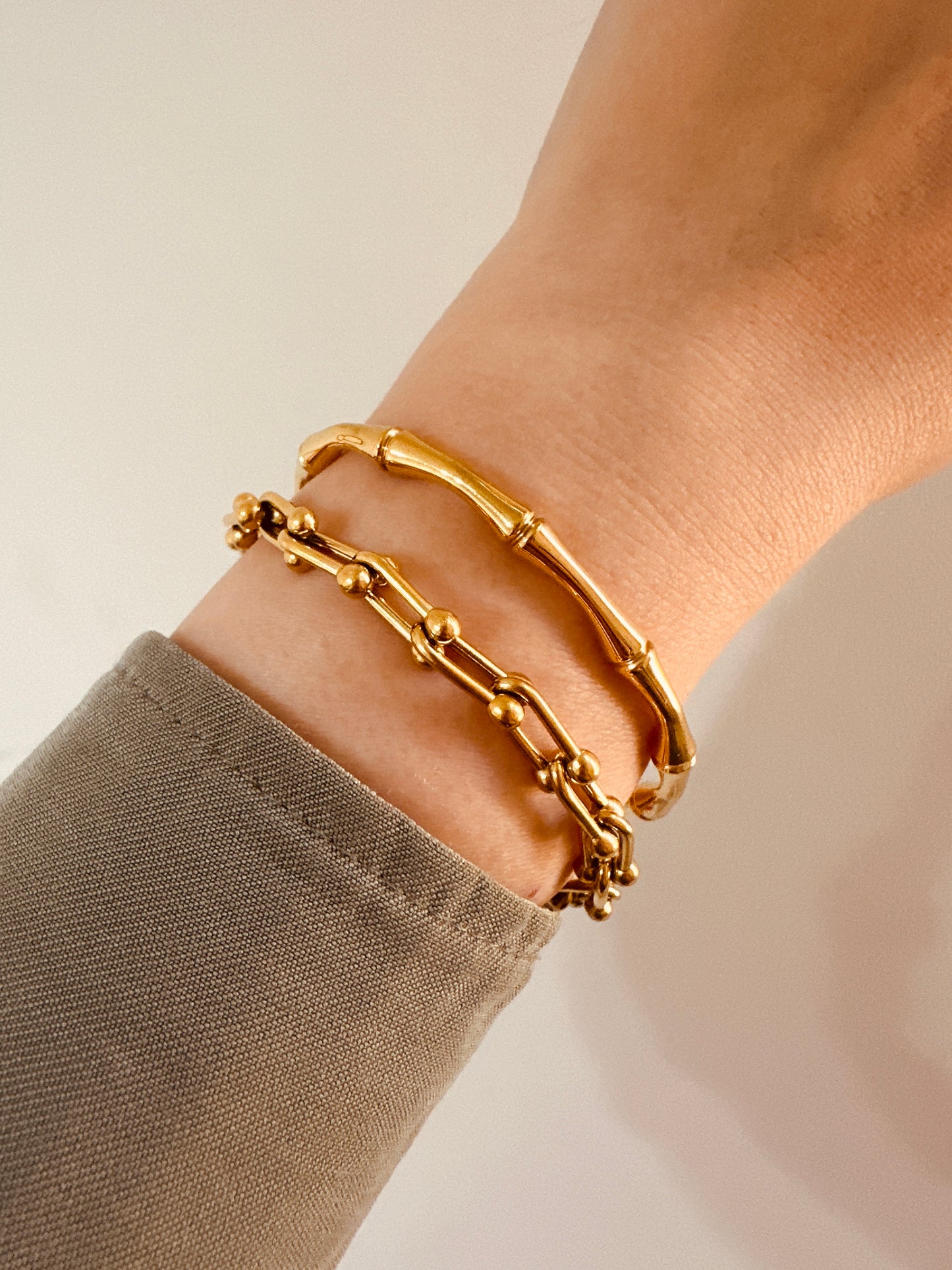 Tiffany-Style Gold Bracelet & Bangle Set