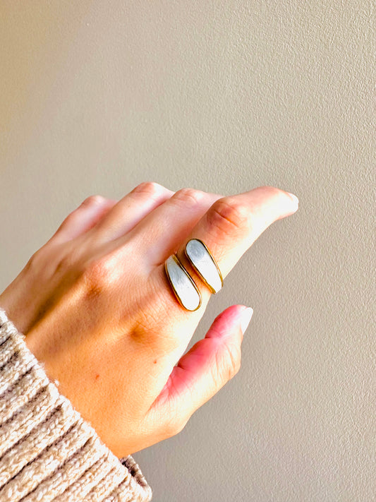 White Stainless Steel Ring