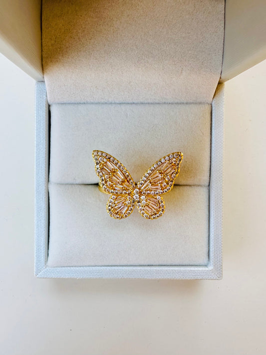 White Butterflie gold plated