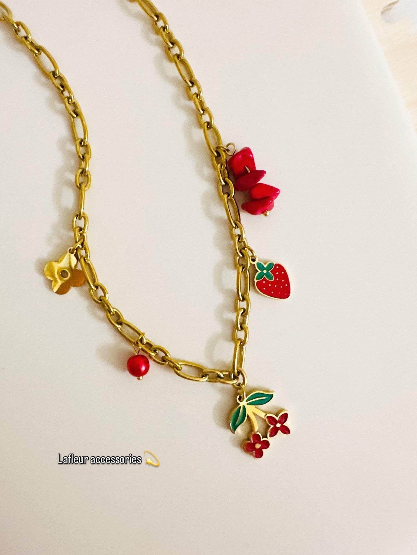 Red Rose Necklace 🌹✨