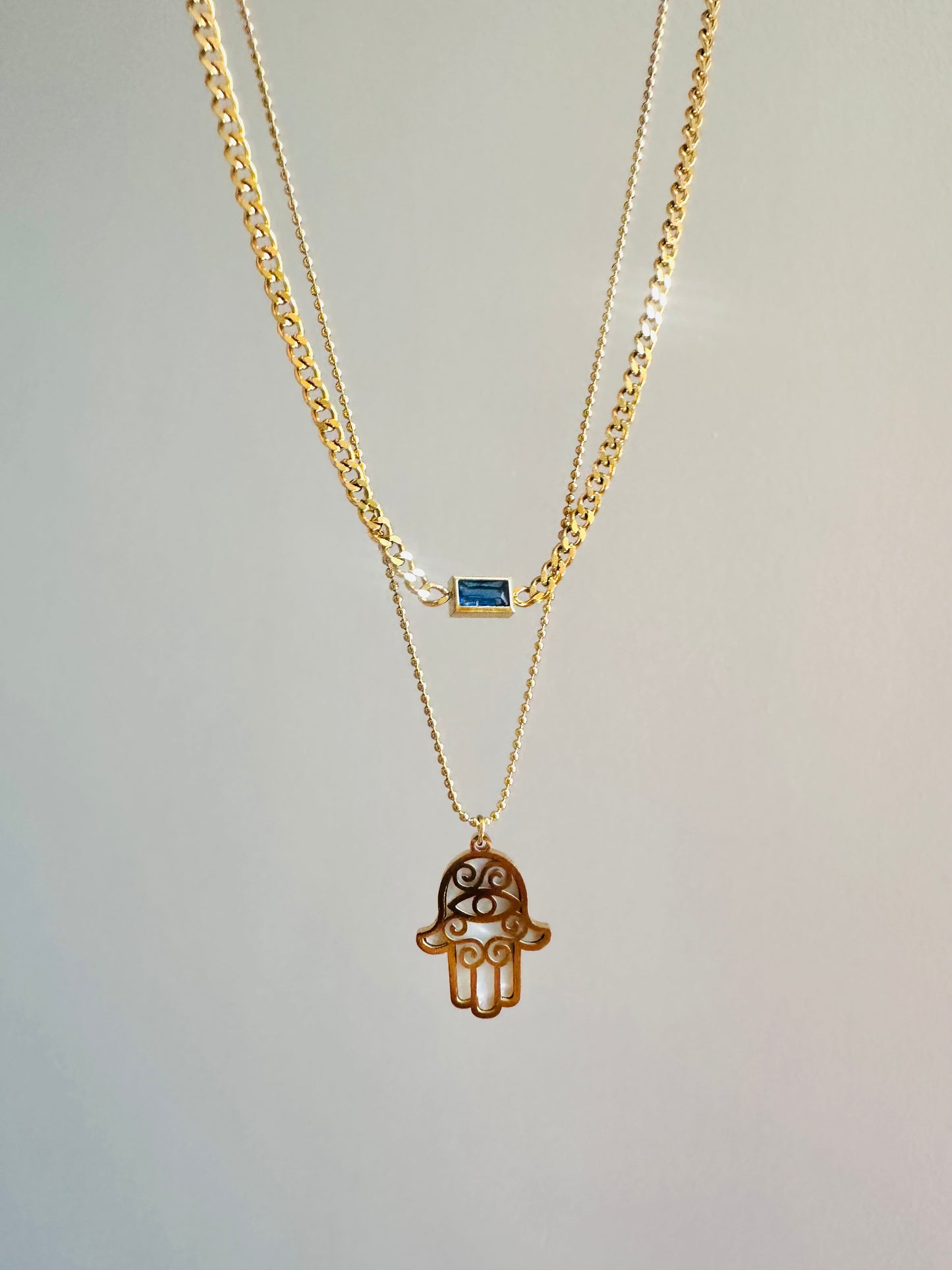 Blue Stone Hand of Fatima Necklace ✨💙