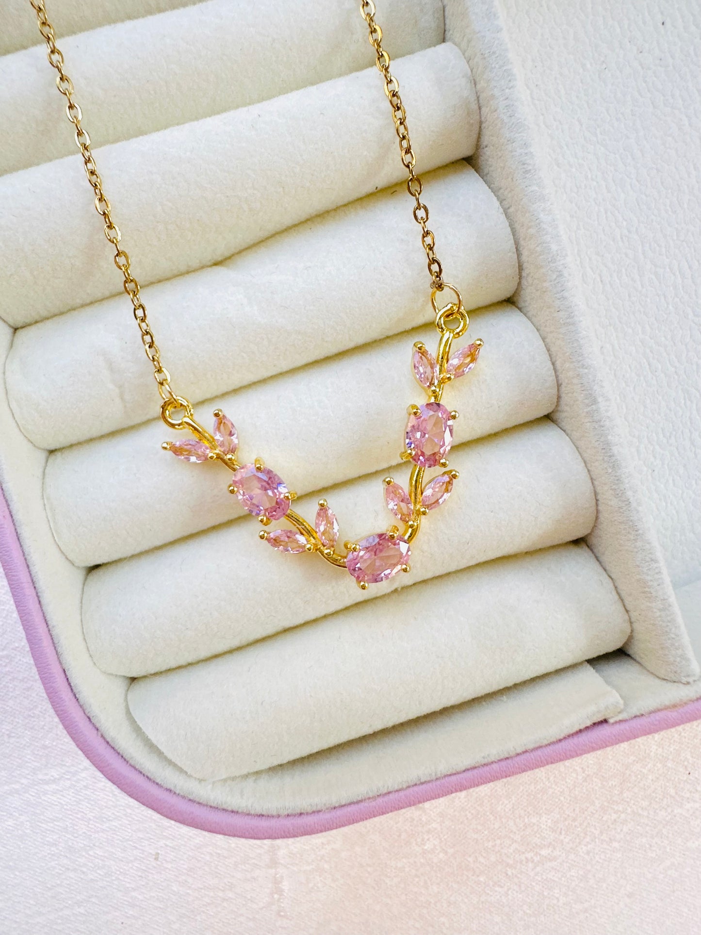 Pink Tulip Necklac