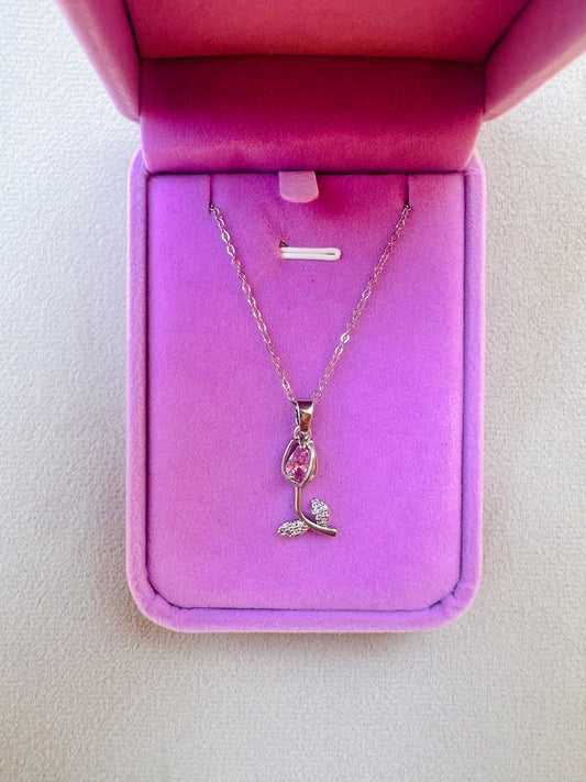 Pink Tulip Necklace