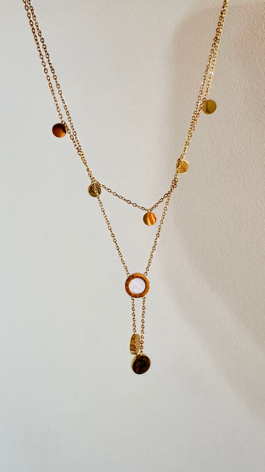 Lightning & White Pendant Necklace Set (2 Pieces)