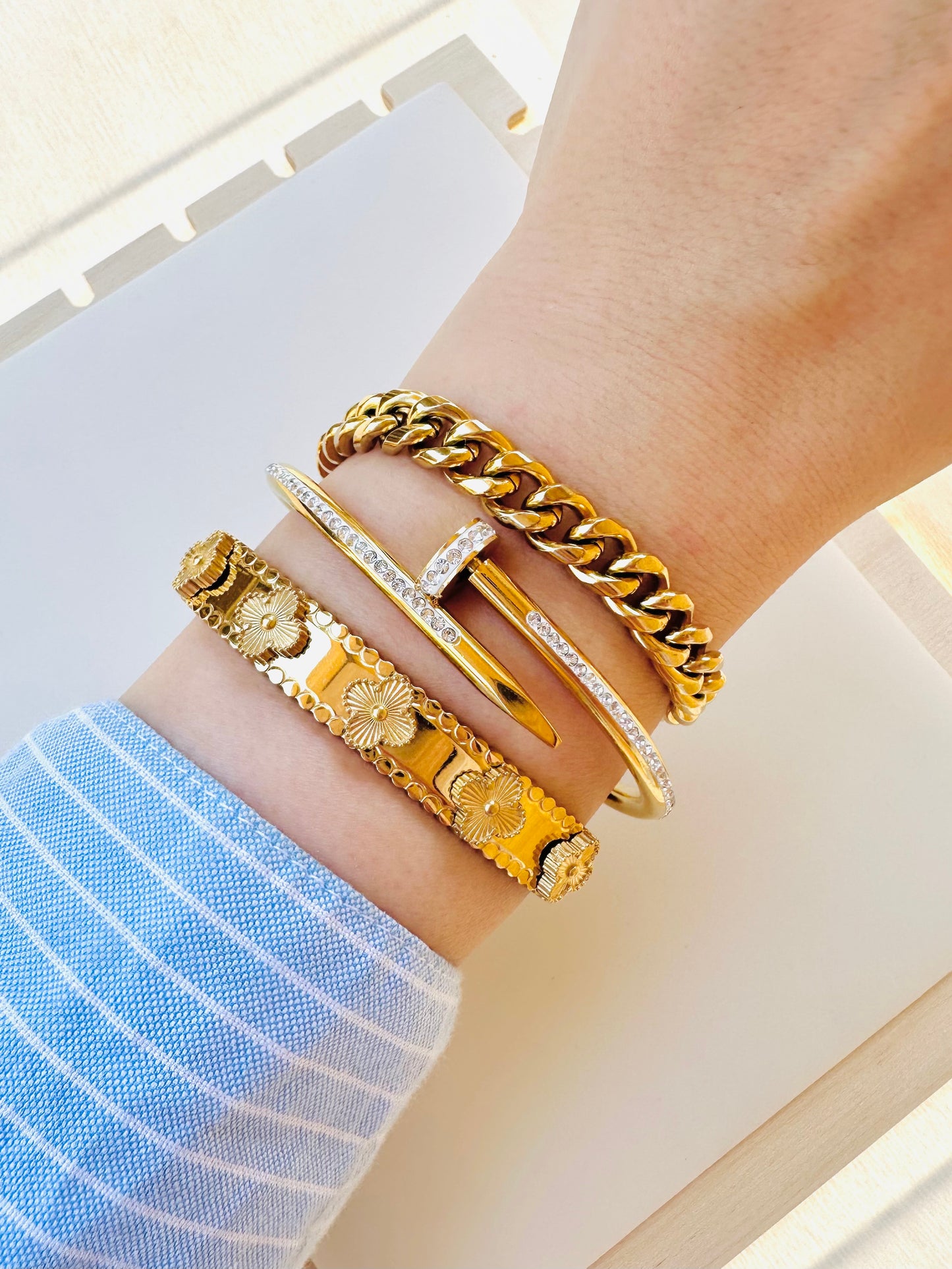 ✨ Pavé Nail Bracelet