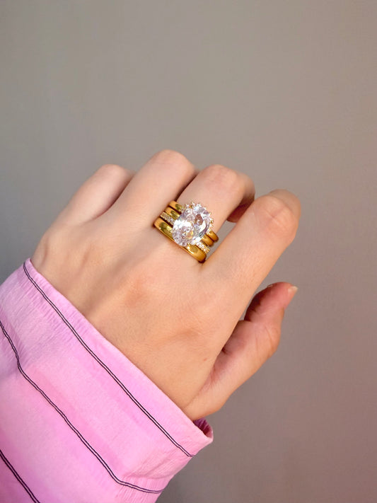 4 Rings gold plated