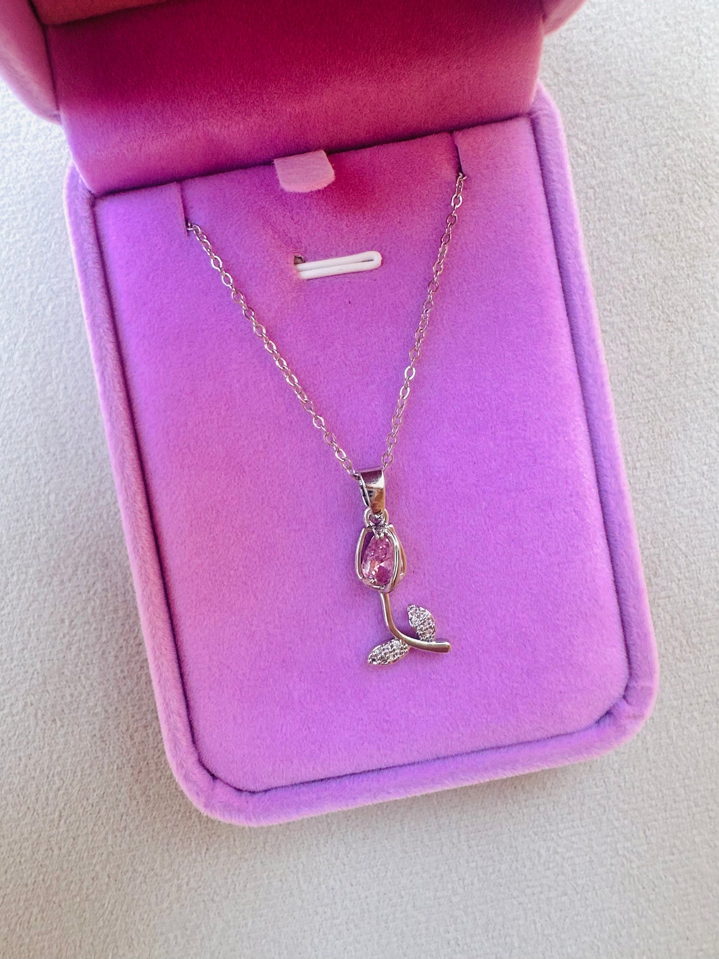 Pink Tulip Necklace