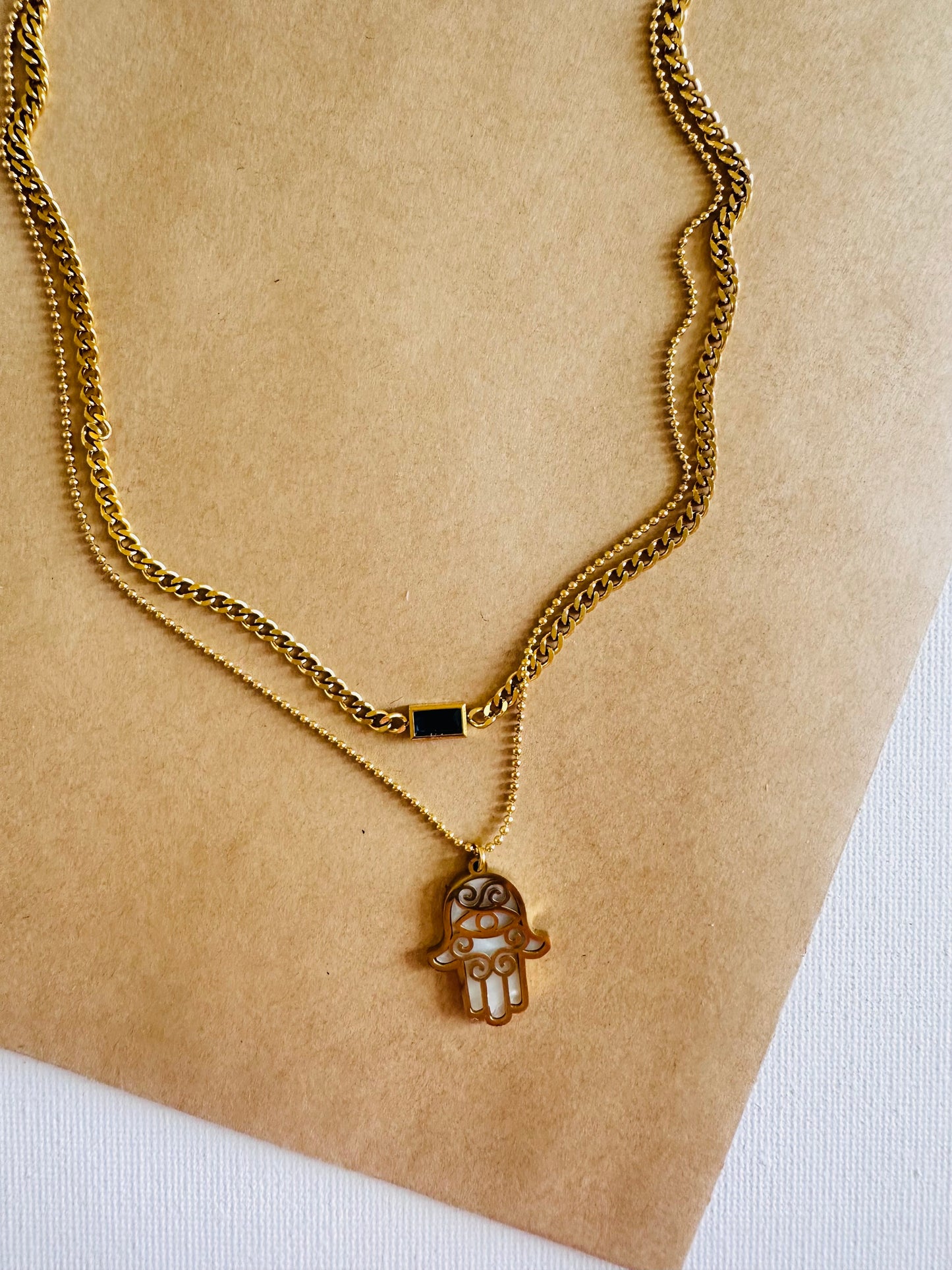 Blue Stone Hand of Fatima Necklace ✨💙